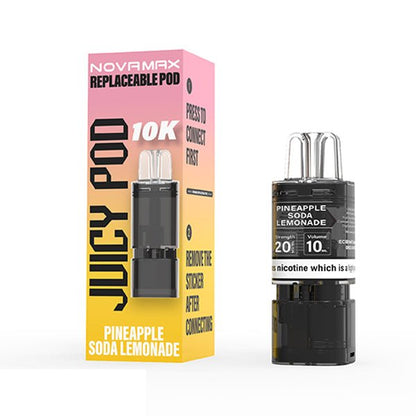 Juicy Pod NovaMax 10K Prefilled Pods | £5 - Avalanche Vapes Pineapple Soda LemonadePODS
