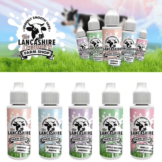 Lancashire Creamery Farm Shop 70/30 | 100ml + 2 Nics | £10 - Avalanche Vapes APPLE SUGAR DOUGHNUT