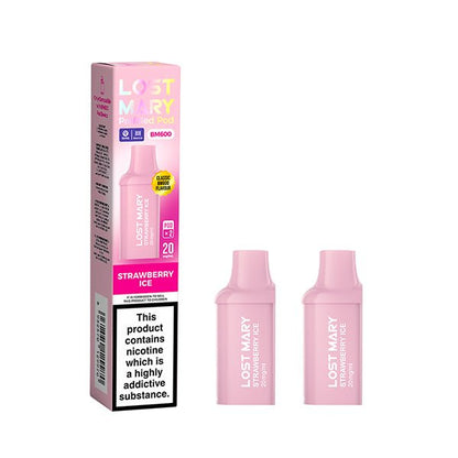 Lost Mary BM600 Mini Prefilled Pods | 10 for £32 | £4 - Avalanche Vapes Strawberry IcePODS