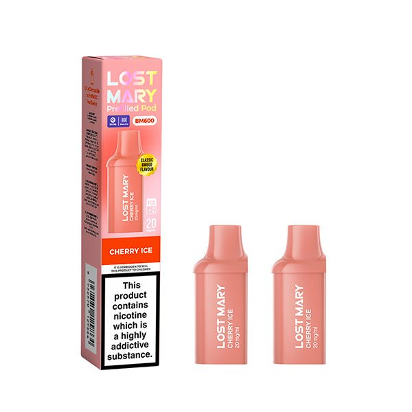 Lost Mary BM600 Mini Prefilled Pods | 10 for £32 | £4 - Avalanche Vapes Cherry IcePODS