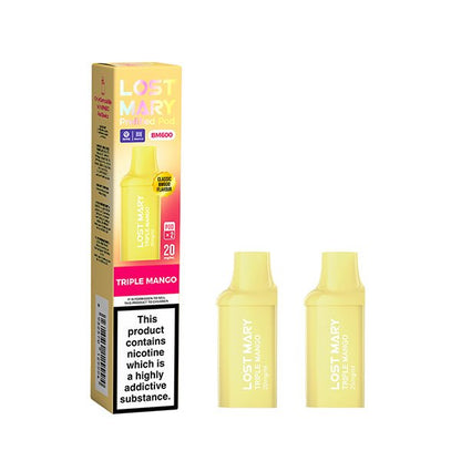 Lost Mary BM600 Mini Prefilled Pods | 10 for £32 | £4 - Avalanche Vapes Triple MangoPODS