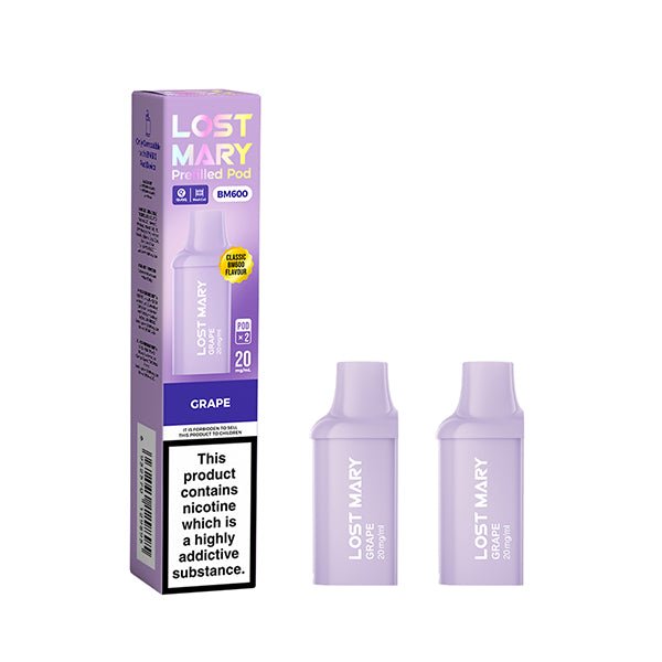 Lost Mary BM600 Mini Prefilled Pods | 10 for £32 | £4 - Avalanche Vapes GrapePODS