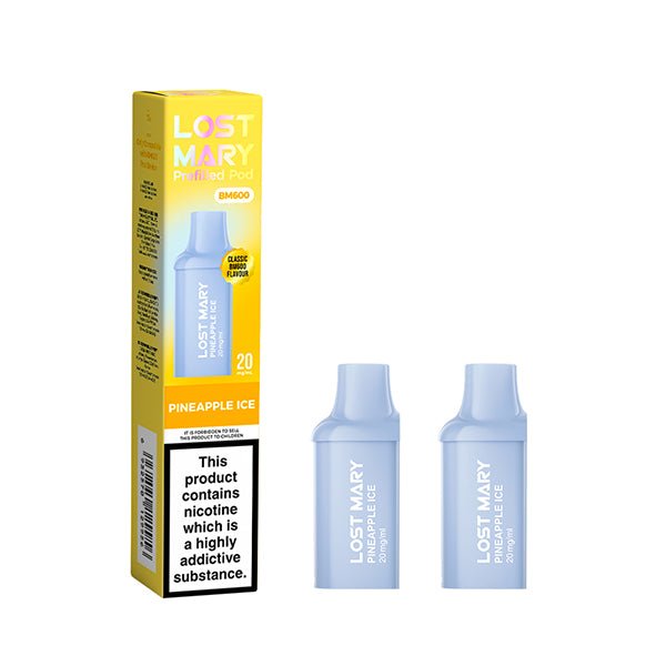 Lost Mary BM600 Mini Prefilled Pods | 10 for £32 | £4 - Avalanche Vapes Pineapple IcePODS