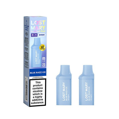 Lost Mary BM600 Mini Prefilled Pods | 10 for £32 | £4 - Avalanche Vapes Blue Razz IcePODS