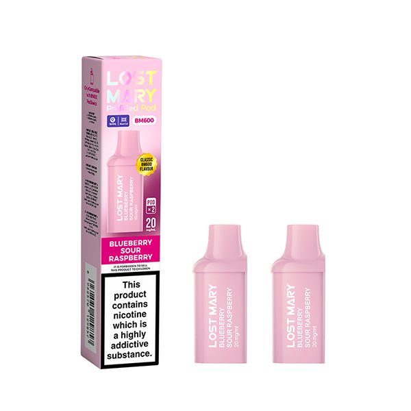 Lost Mary BM600 Mini Prefilled Pods | 10 for £32 | £4 - Avalanche Vapes Blueberry Sour RaspberryPODS