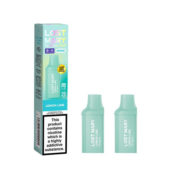 Lost Mary BM600 Mini Prefilled Pods | 10 for £32 | £4 - Avalanche Vapes Lemon LimePODS