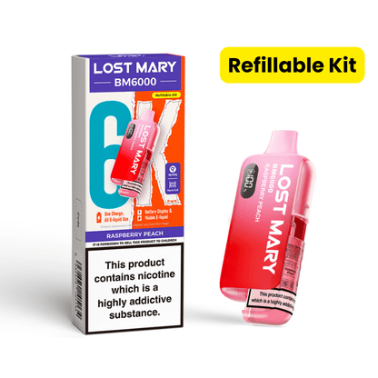Lost Mary BM6000 Prefilled Kit | £7 - Avalanche Vapes Raspberry PeachKIT