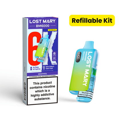 Lost Mary BM6000 Prefilled Kit | £7 - Avalanche Vapes MentholKIT