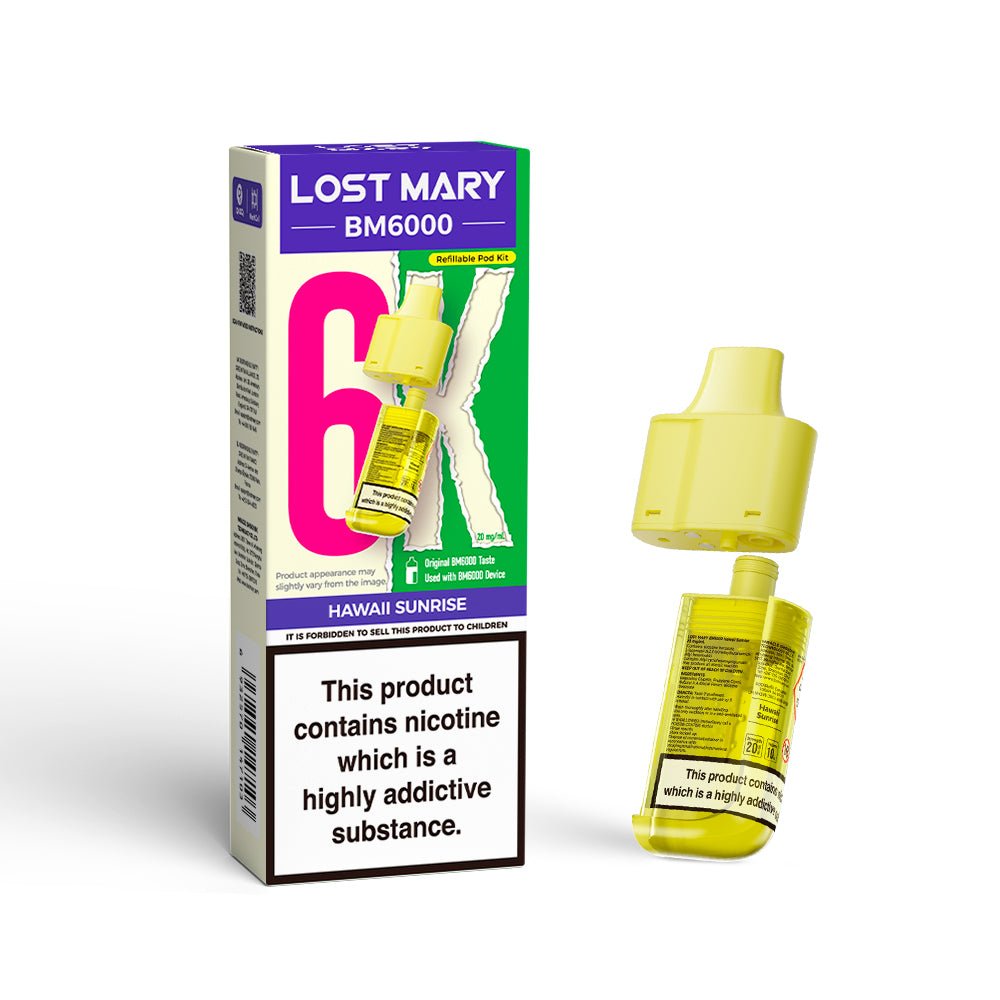 Lost Mary BM6000 Prefilled Pods | £5 - Avalanche Vapes Hawaii SunrisePODS