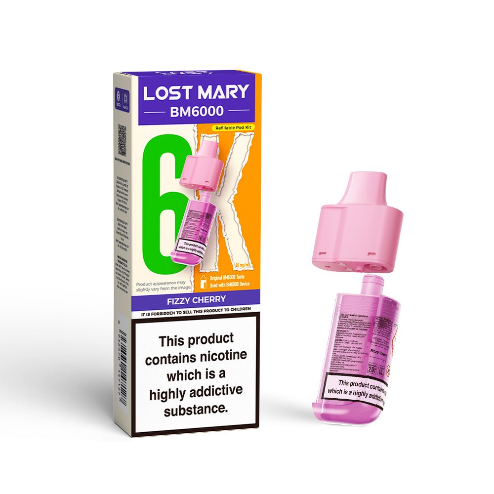Lost Mary BM6000 Prefilled Pods | £5 - Avalanche Vapes Fizzy CherryPODS