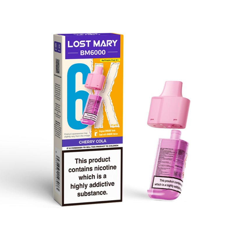 Lost Mary BM6000 Prefilled Pods | £5 - Avalanche Vapes Cherry ColaPODS