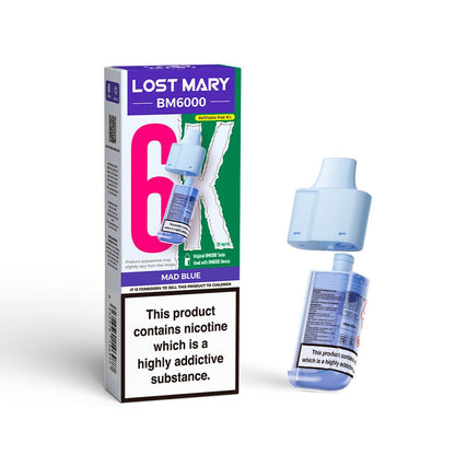 Lost Mary BM6000 Prefilled Pods | £5 - Avalanche Vapes Mad BluePODS