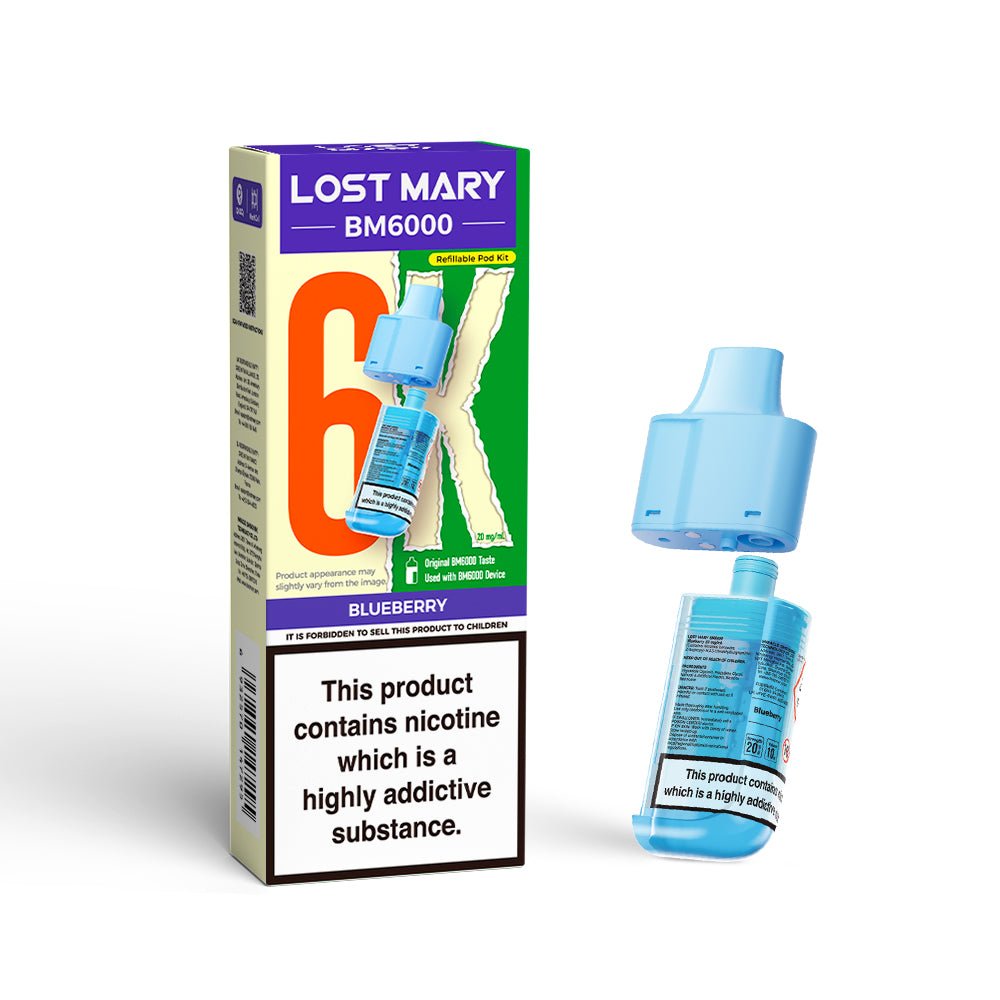 Lost Mary BM6000 Prefilled Pods | £5 - Avalanche Vapes BlueberryPODS