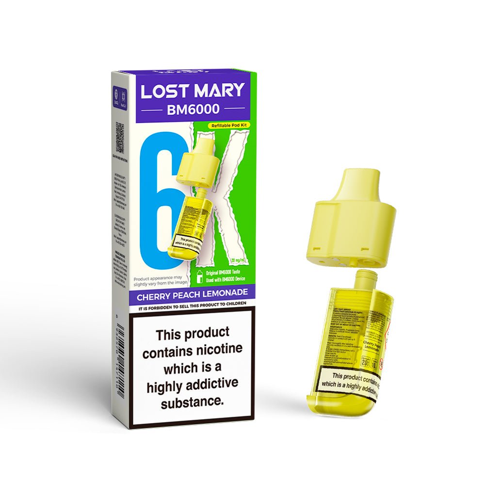Lost Mary BM6000 Prefilled Pods | £5 - Avalanche Vapes Cherry Peach LemonadePODS