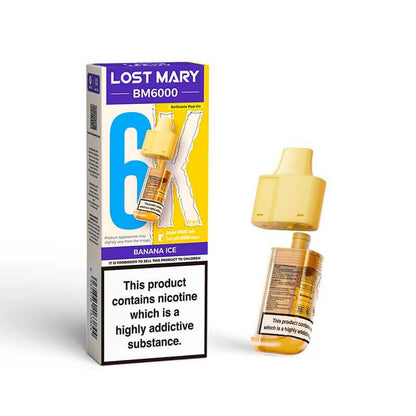 Lost Mary BM6000 Prefilled Pods | £5 - Avalanche Vapes Banana IcePODS