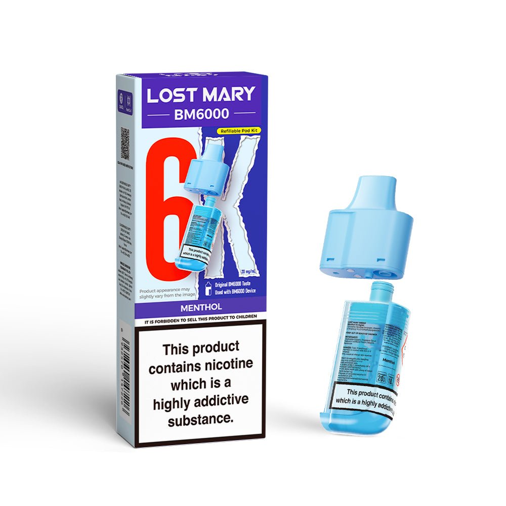 Lost Mary BM6000 Prefilled Pods | £5 - Avalanche Vapes MentholPODS