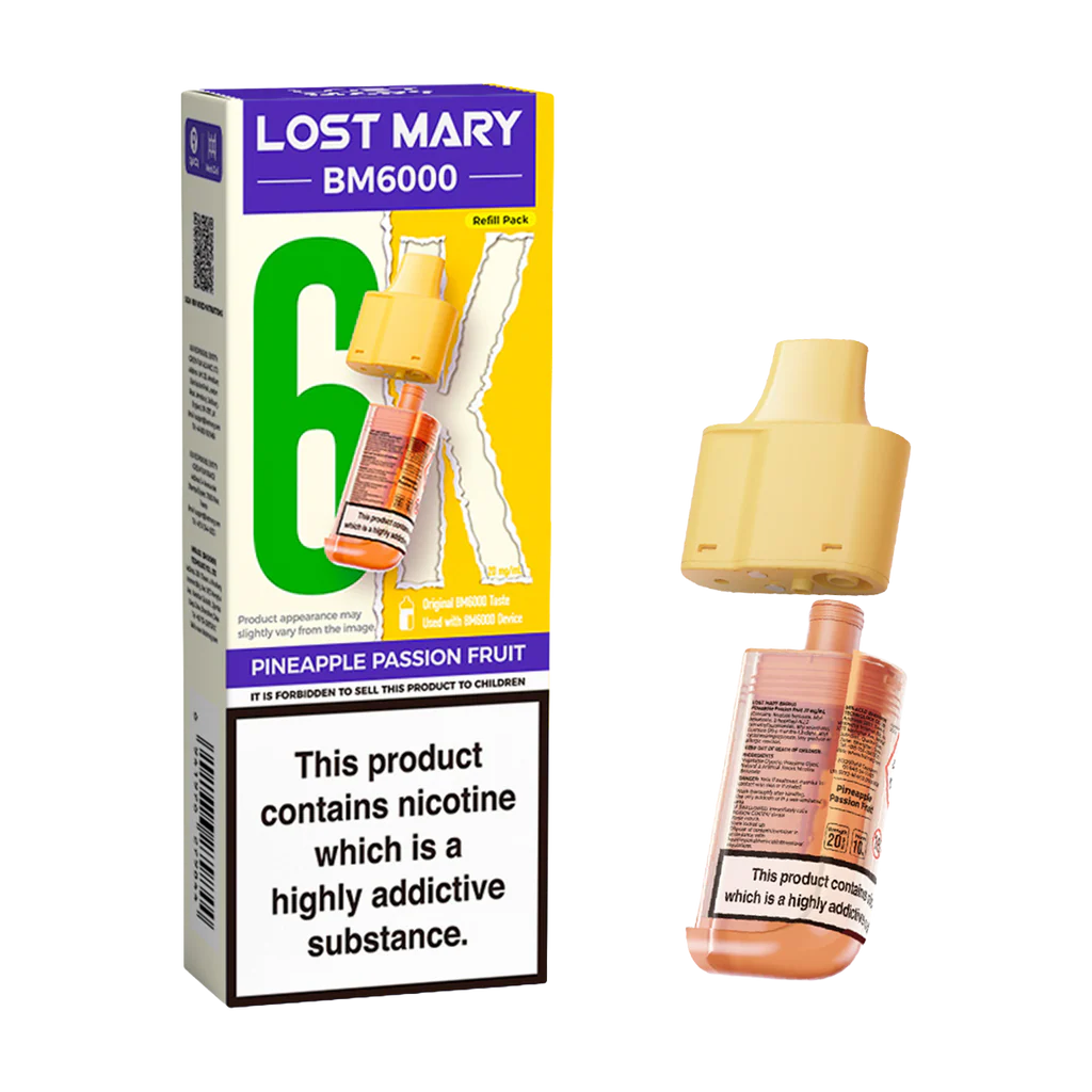 Lost Mary BM6000 Prefilled Pods | £5 - Avalanche Vapes Pineapple PassionfruitPODS