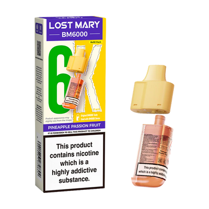 Lost Mary BM6000 Prefilled Pods | £5 - Avalanche Vapes Pineapple PassionfruitPODS