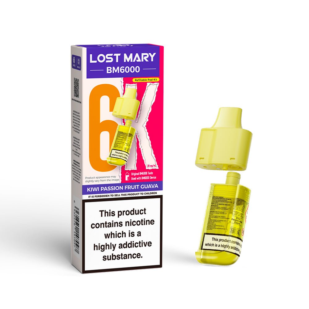 Lost Mary BM6000 Prefilled Pods | £5 - Avalanche Vapes Kiwi Passionfruit GuavaPODS