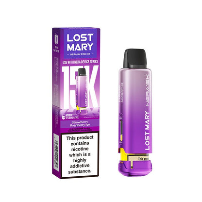 Lost Mary Nera 15K Pods | £6 - Avalanche Vapes Strawberry Raspberry IcePODS