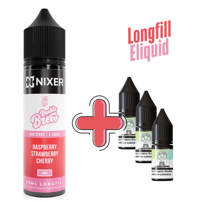 Ohm Brew Longfill + 3 Salts - Avalanche Vapes Raspberry Strawberry Cherry