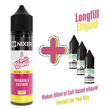 Ohm Brew Longfill + 3 Salts - Avalanche Vapes Rhubarb Custard