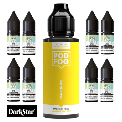Pod Fog Longfill + 8 Nic Salts | £5 - Avalanche Vapes Banana Ice/ 14mg Inc 8 Salt Shots