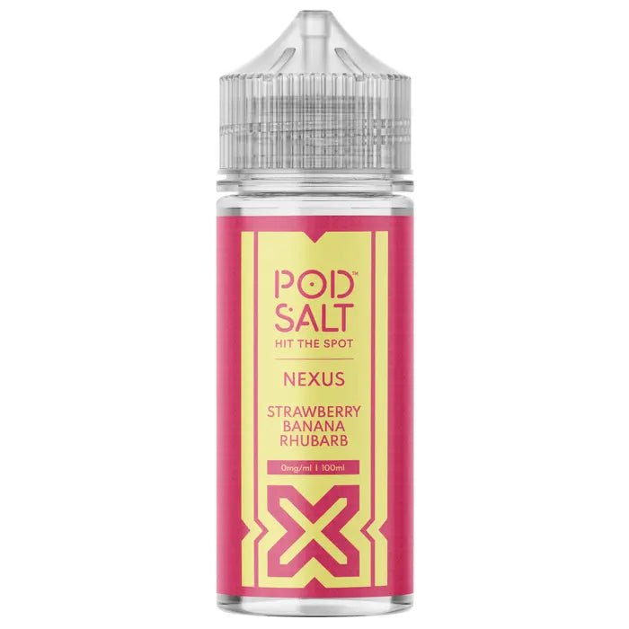 Pod Salt Nexus 70/30 | 100ml + 2 Nics | £6 - Avalanche Vapes Strawberry Banana Rhubarb
