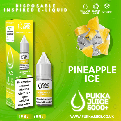 Pukka Juice 5000+ Nic Salt | £1 - Avalanche Vapes Pineapple Ice10mg
