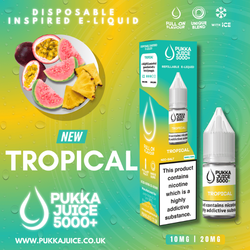 Pukka Juice 5000+ Nic Salt | £1 - Avalanche Vapes Pineapple Ice10mg