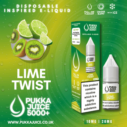 Pukka Juice 5000+ Nic Salt | £1 - Avalanche Vapes Lime Twist10mg