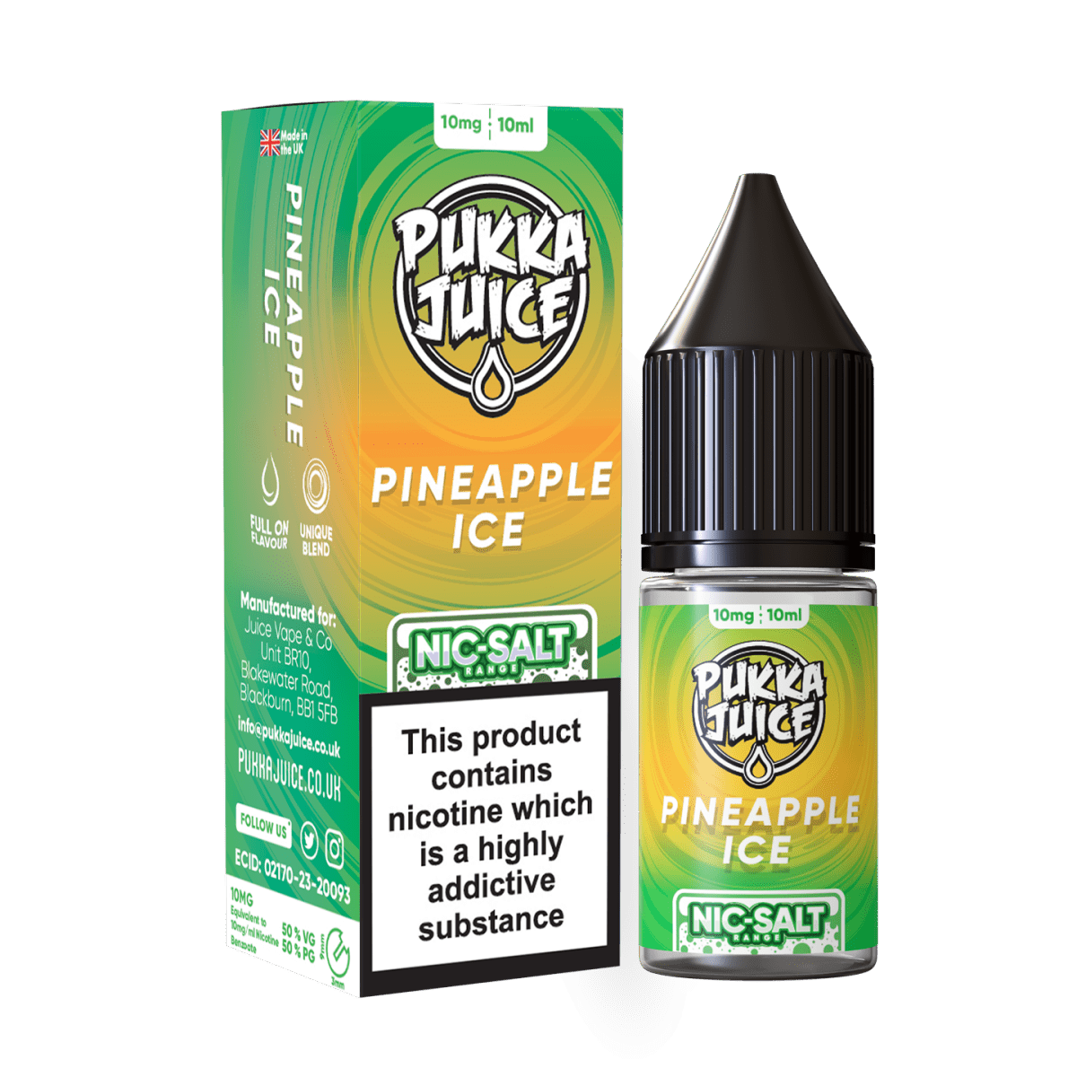 Pukka Juice Nic Salt | £1 - Avalanche Vapes Pineapple Ice10mg