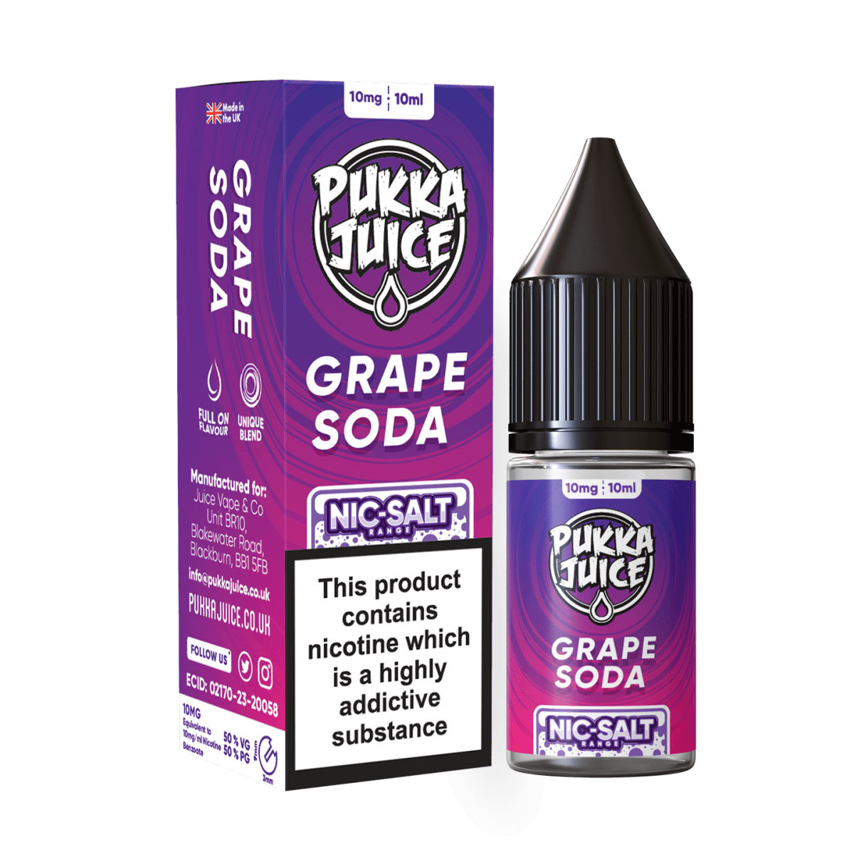 Pukka Juice Nic Salt | £1 - Avalanche Vapes Grape Soda10mg