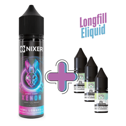 Rabbit Series Longfill + 3 Nic Salts | £8 - Avalanche Vapes Cyber Rabbit - Xenon/ 9mg (Inc 3 Salt Shots)