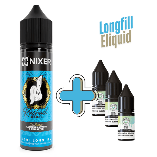 Rabbit Series Longfill + 3 Nic Salts | £8 - Avalanche Vapes Rachael Rabbit - Blueberry Citrus and Pineapple/ 9mg (Inc 3 Salt Shots)