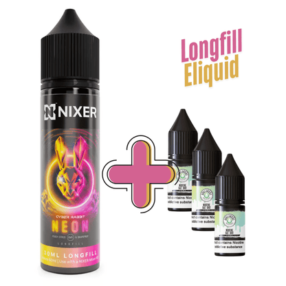 Rabbit Series Longfill + 3 Nic Salts | £8 - Avalanche Vapes Cyber Rabbit - Neon/ 9mg (Inc 3 Salt Shots)