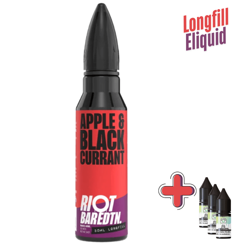 Riot Squad BAR EDTN Longfill + 3 Nic Salts | £7 - Avalanche Vapes Apple Blackcurrant/ 9mg (inc 3 Salt shots)