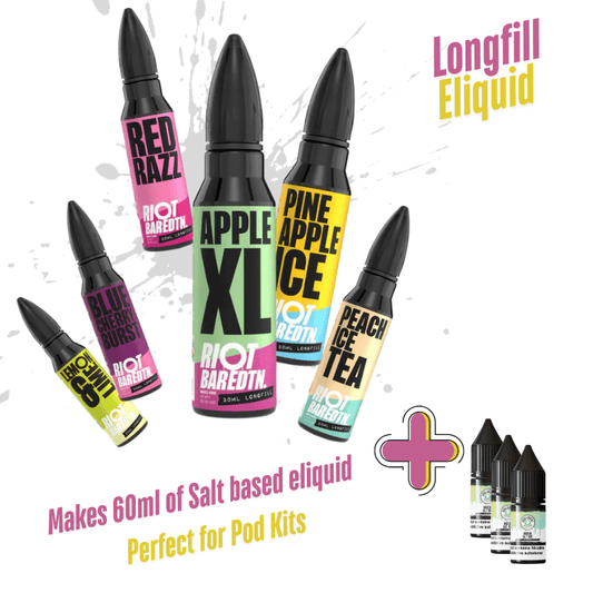 Riot Squad BAR EDTN Longfill + 3 Nic Salts | £7 - Avalanche Vapes Apple XL/ 9mg (inc 3 Salt shots)