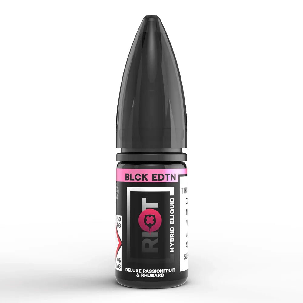 Riot Squad Hybrid Nic Salt | From £1 - Avalanche Vapes BLCK Deluxe Passionfruit & Rhubarb10mg