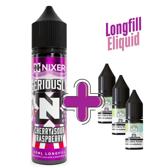 Seriously Longfill + 3 Nic Salts | £8 - Avalanche Vapes Cherry Sour Raspberry/ 9mg Inc 3 Salt Shots