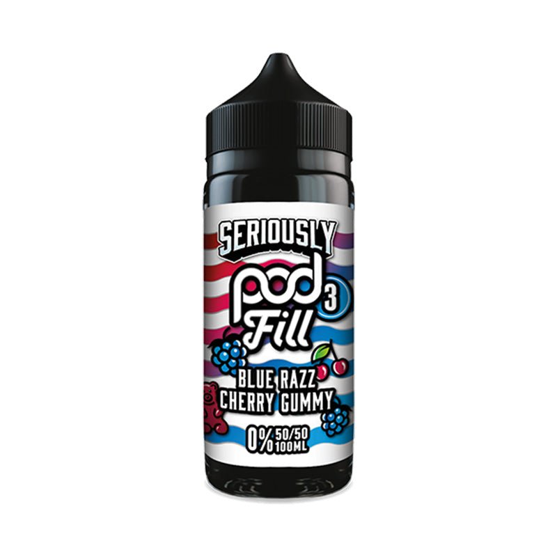 Seriously Pod Fill 3 50/50 | 100ml + 2 Nics | £7 - Avalanche Vapes Blue Razz Cherry Gummy