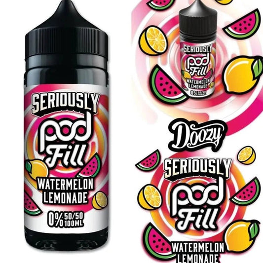 Seriously Pod Fill 50/50 Shortfill | 100ml + 2 Nics | £7 - Avalanche Vapes Watermelon Lemonade