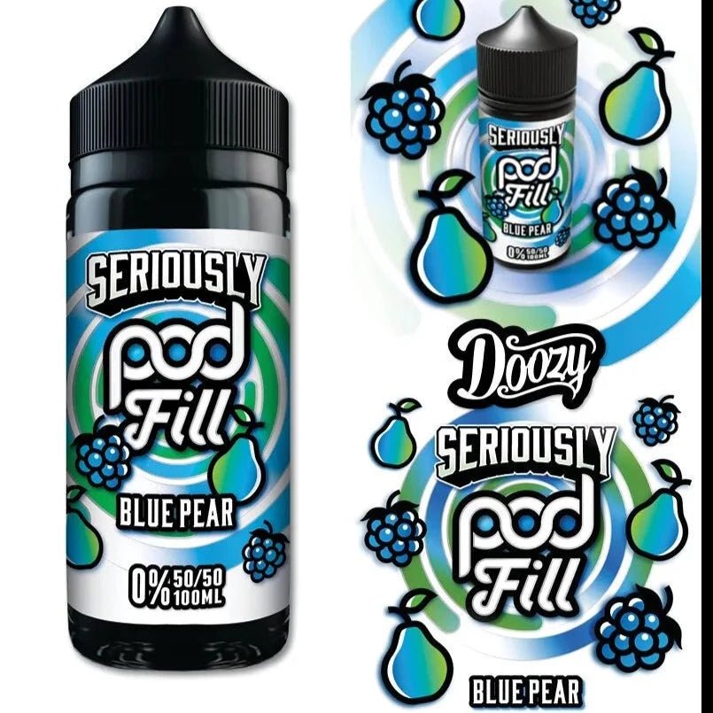 Seriously Pod Fill 50/50 Shortfill | 100ml + 2 Nics | £7 - Avalanche Vapes Blue Pear