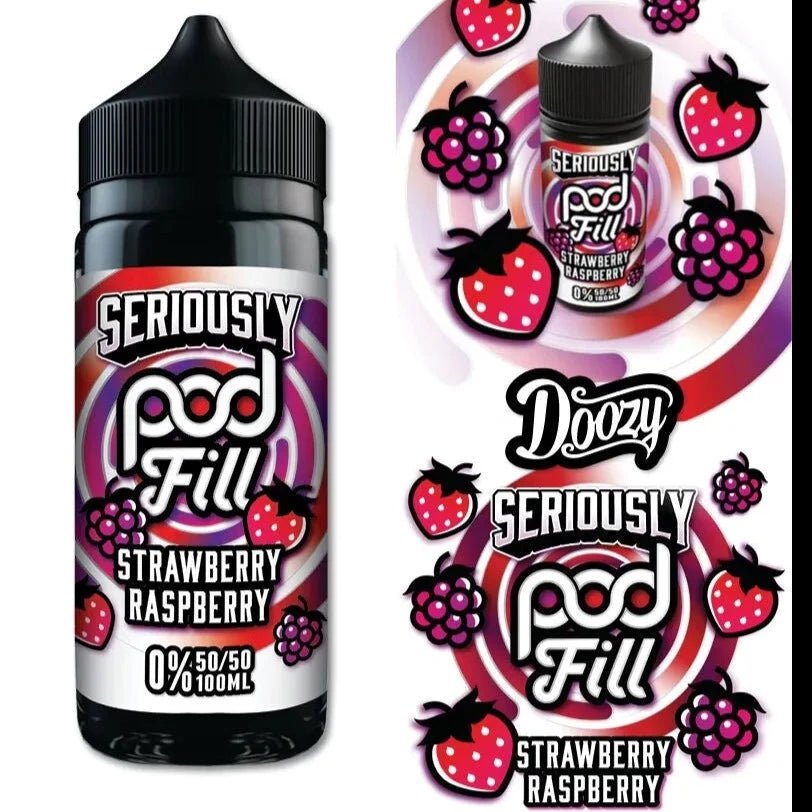 Seriously Pod Fill 50/50 Shortfill | 100ml + 2 Nics | £7 - Avalanche Vapes Strawberry Raspberry
