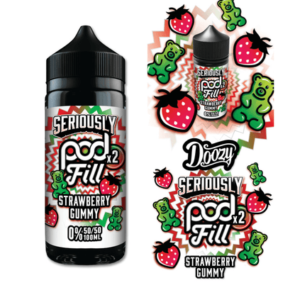 Seriously Pod Fill X2 50/50 | 100ml + 2 Nics | £7 - Avalanche Vapes Strawberry Gummy