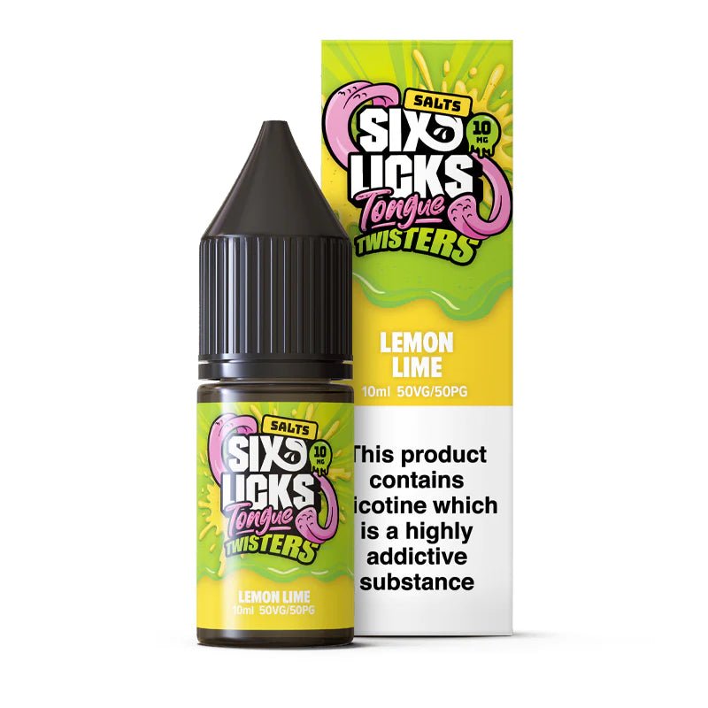 Six Licks Tongue Twister Nic Salt | £1 - Avalanche Vapes Lemon & Lime10mg