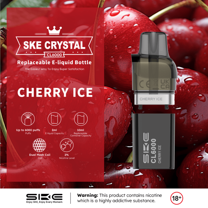 SKE Crystal CL6000 Prefilled Pods | £5 - Avalanche Vapes Strawberry BurstPODS