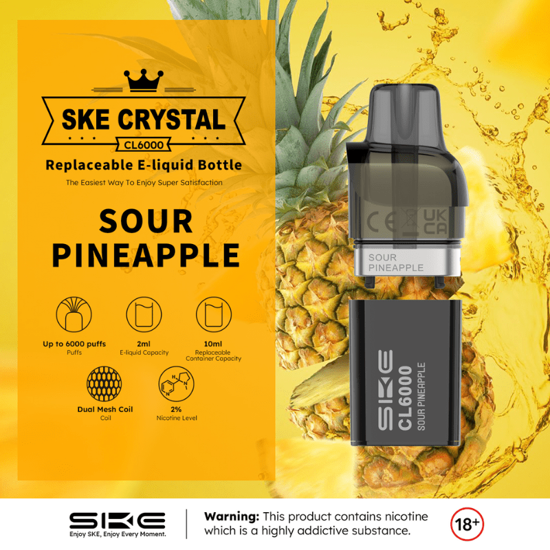 SKE Crystal CL6000 Prefilled Pods | £5 - Avalanche Vapes Lemon LimePODS