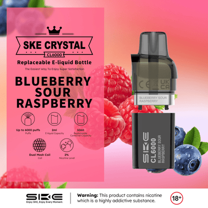 SKE Crystal CL6000 Prefilled Pods | £5 - Avalanche Vapes Fizzy CherryPODS