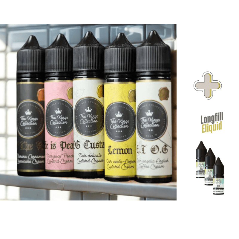 The Kings Collection Longfill + 3 Nic Salts | £8 - Avalanche Vapes E.T OG + 3 Saltshots
